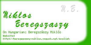 miklos beregszaszy business card